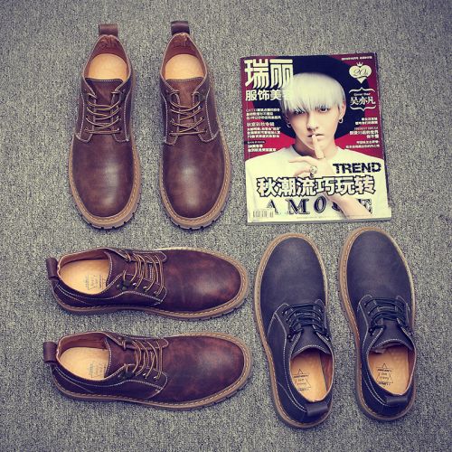 Boots - chaussures en Microfiber KUNGFUDEER ronde pour printemps - Angleterre - semelle caoutchouc - Ref 950896