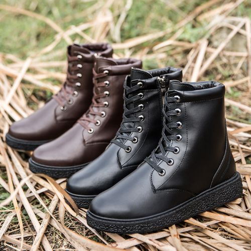 Boots - chaussures en PU ronde pour hiver - Angleterre - semelle mousse de caoutchouc - Ref 950914