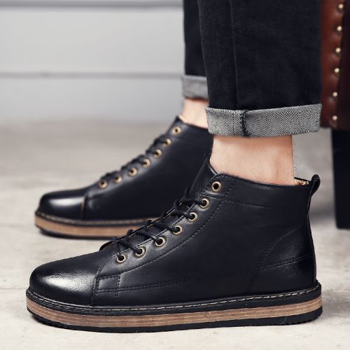 Boots - chaussures en PU ronde pour hiver - loisir - semelle caoutchouc - Ref 950922