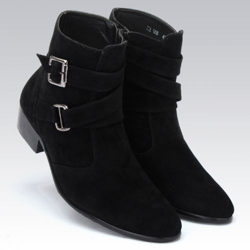 Boots - chaussures en cuir pointu pour printemps - loisir - semelle caoutchouc - Ref 950930