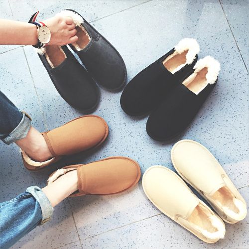 Boots - chaussures en peau de mouton ronde pour hiver - tendance des jeunes - semelle caoutchouc - Ref 950942