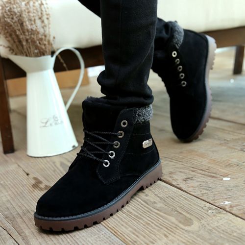Boots - chaussures en Microfiber JELANFE ronde pour hiver - loisir - semelle caoutchouc - Ref 950950
