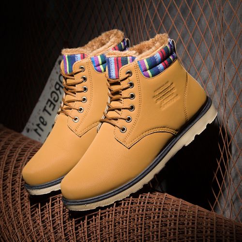 Boots - chaussures en PU ronde pour hiver - loisir - semelle caoutchouc - Ref 950965