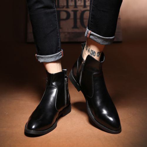 Boots - chaussures en Microfiber GUYANGCITY pointu pour printemps - tendance des jeunes - semelle caoutchouc - Ref 950984