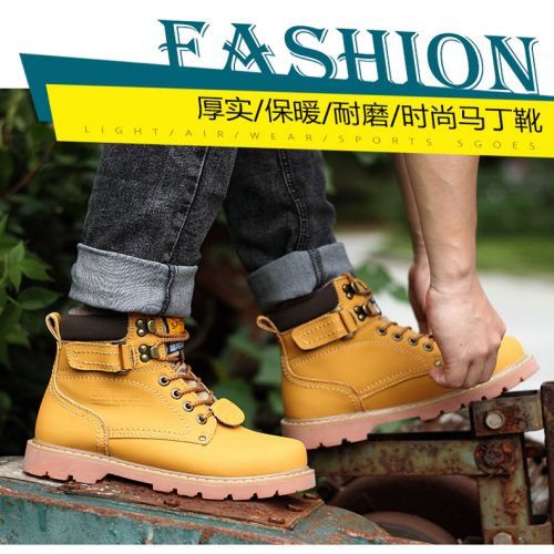 Boots - chaussures en plancher de cuir, En plus de de vache, ronde pour hiver - loisir - semelle caoutchouc - Ref 950988