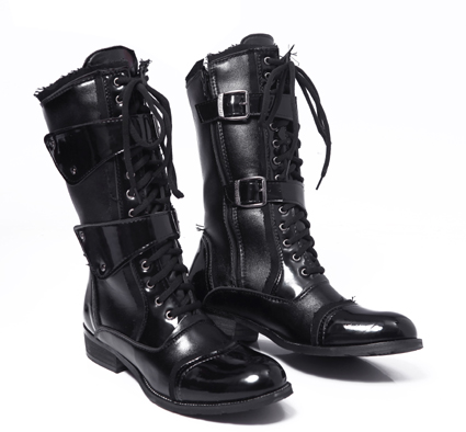 Boots - chaussures en PU pointu pour hiver - Angleterre - semelle caoutchouc - Ref 950991