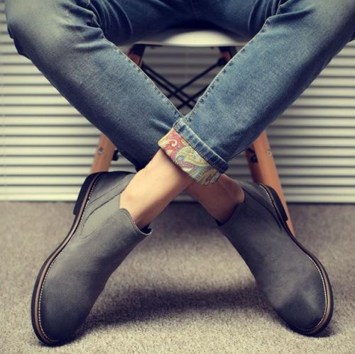 Boots - chaussures en Ercengzhupi ronde pour hiver - Angleterre - semelle caoutchouc - Ref 951020