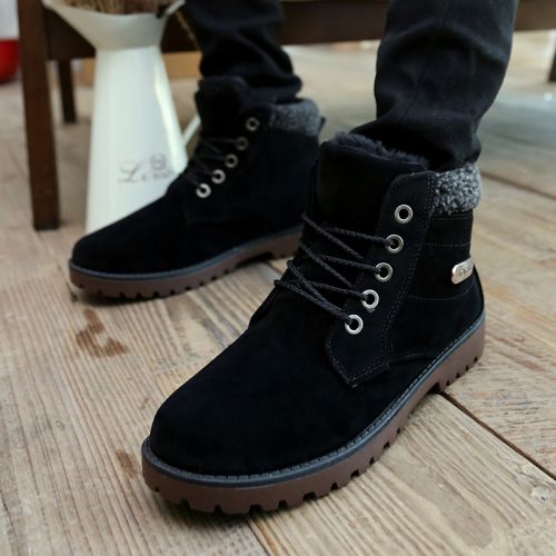 Boots - chaussures en PU ronde pour hiver - loisir - semelle caoutchouc - Ref 951021