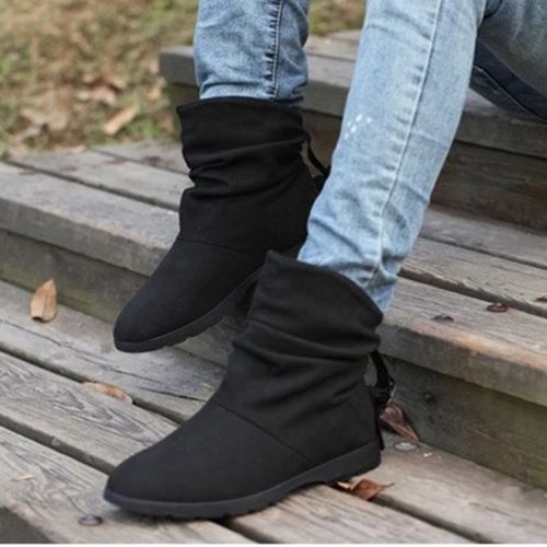 Boots - chaussures en PU MINGPINSTYLE ronde pour hiver - tendance des jeunes - semelle caoutchouc - Ref 951047