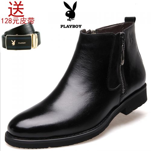 Boots - chaussures en Première couche de cuir, En plus de de vache, PLAYBOY pointu pour hiver - loisir - semelle caoutch