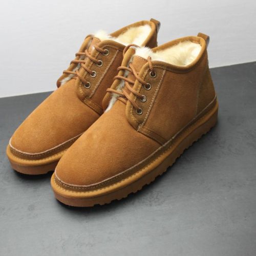 Boots - chaussures en cuir ronde pour hiver - Europe - semelle caoutchouc - Ref 951065