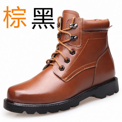 Boots - chaussures en Première couche de cuir, En plus de de vache, tête carrée pour hiver - japonais - semelle caoutcho