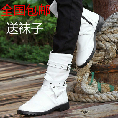 Boots - chaussures en PU ronde pour printemps - semelle caoutchouc - Ref 951116
