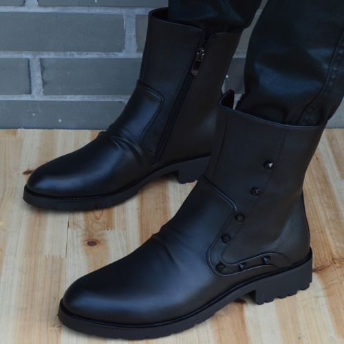 Boots - chaussures en cuir OUKUSIDU pointu pour hiver - Angleterre - semelle caoutchouc - Ref 951119