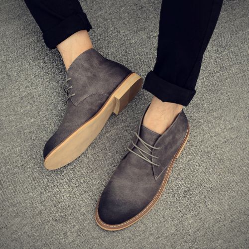 Boots - chaussures en Microfiber ronde pour hiver - Angleterre - semelle caoutchouc - Ref 951122