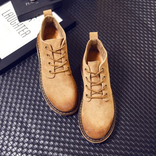 Boots - chaussures en de vache ronde pour printemps - tendance des jeunes - semelle caoutchouc - Ref 951132