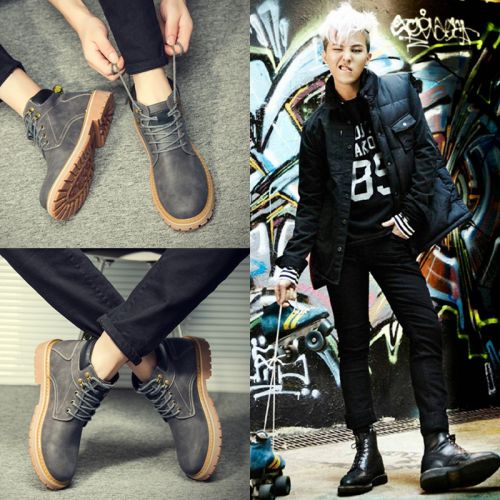 Boots - chaussures en Première couche de cuir, En plus de de vache, ronde pour hiver - tendance des jeunes - semelle cao