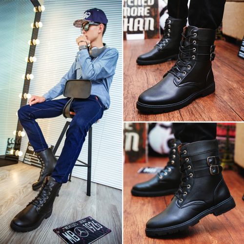 Boots - chaussures en PU ronde pour hiver - tendance des jeunes - semelle caoutchouc - Ref 951141