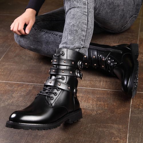 Boots - chaussures en Microfiber ronde pour hiver - tendance des jeunes - semelle caoutchouc - Ref 951145