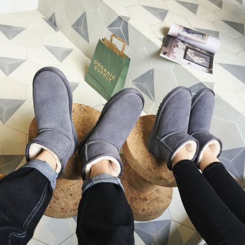 Boots - chaussures en plancher de cuir, En plus de de vache, ronde pour hiver - semelle TPR - Ref 951158