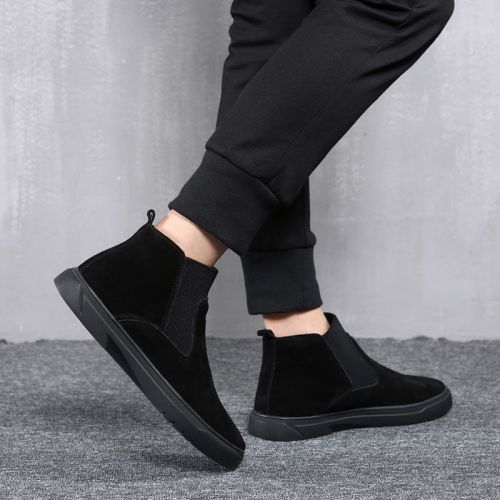 Boots - chaussures en de vache ronde pour printemps - tendance des jeunes - semelle caoutchouc - Ref 951174