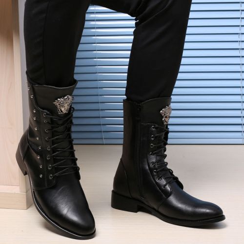 Boots - chaussures en PU pointu pour hiver - semelle caoutchouc - Ref 951176