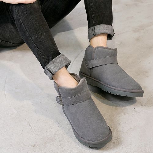 Boots - chaussures en Nubuck ronde pour hiver - semelle caoutchouc - Ref 951177