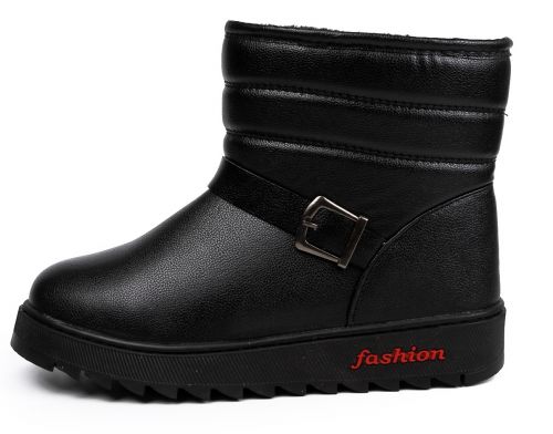 Boots - chaussures en plancher de cuir, En plus de de vache, ronde pour hiver - loisir - semelle TPR - Ref 9512