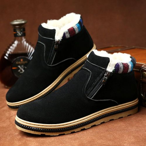 Boots - chaussures en PU ronde pour hiver - loisir - semelle caoutchouc - Ref 951235