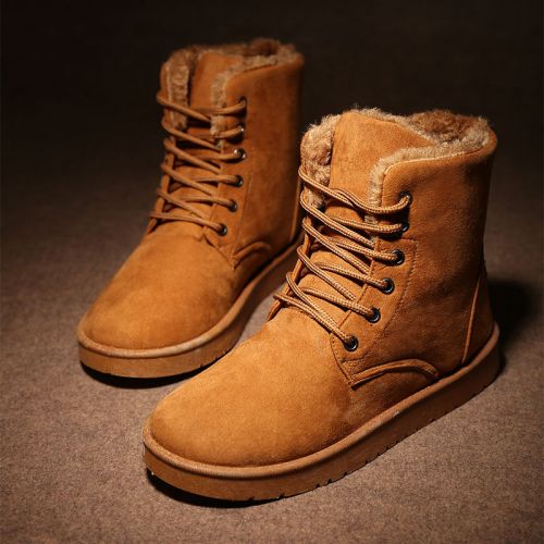 Boots - chaussures en Nubuck ronde pour hiver - tendance des jeunes - semelle caoutchouc - Ref 951236