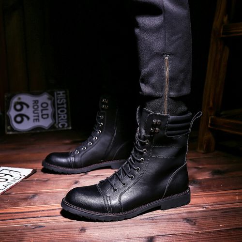 Boots - chaussures en plancher de cuir, En plus de de vache, ronde pour printemps - loisir - semelle caoutchouc - Ref 95