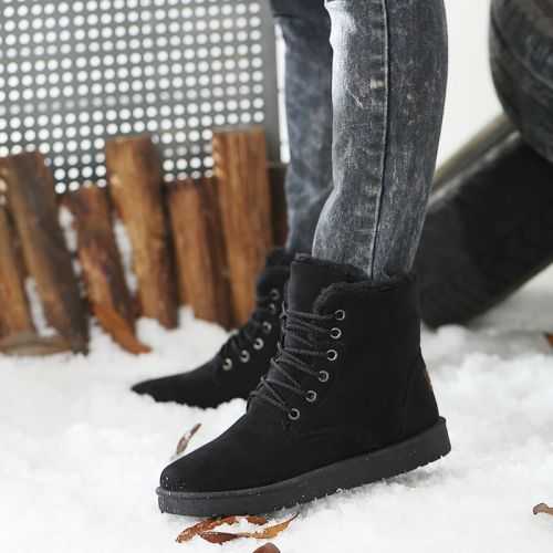 Boots - chaussures en PU ronde pour hiver - semelle caoutchouc - Ref 951271