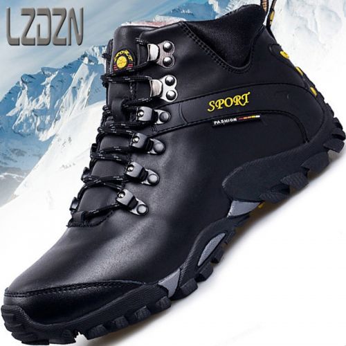 Boots - chaussures en plancher de cuir, En plus de de vache, LZDZN ronde pour hiver - loisir - semelle caoutchouc - Ref 