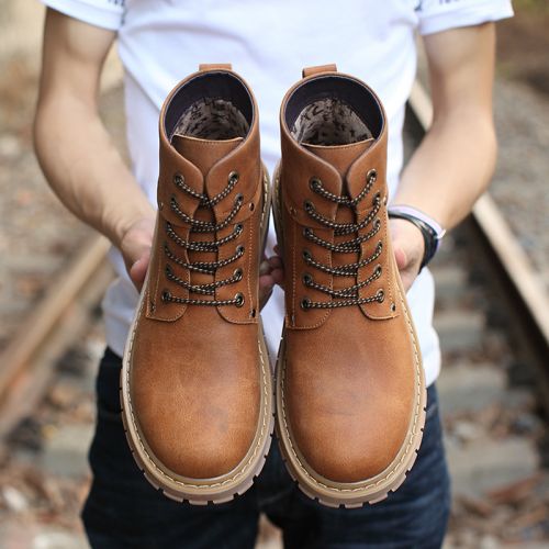 Boots - chaussures en Microfiber ronde pour hiver - Angleterre - semelle TPR - Ref 951282