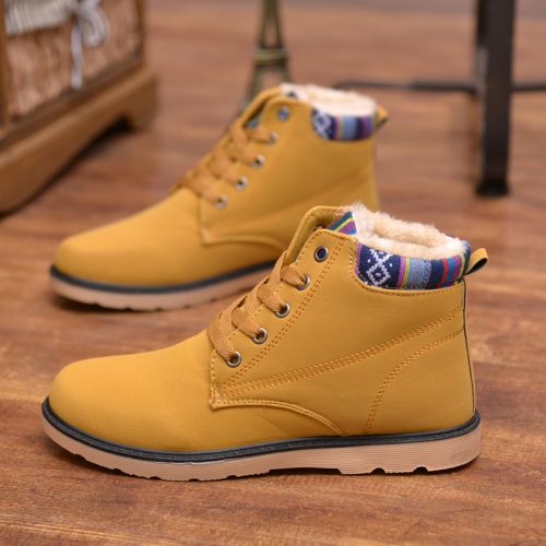 Boots - chaussures en Nubuck ronde pour hiver - tendance des jeunes - semelle caoutchouc - Ref 951318