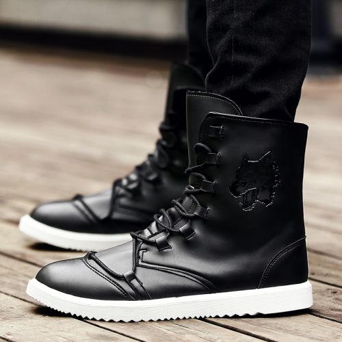 Boots - chaussures en PU ronde pour printemps - loisir - semelle caoutchouc - Ref 951338