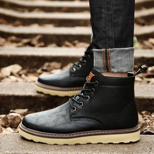 Boots - chaussures en Cuir spatial ronde pour hiver - tendance des jeunes - semelle caoutchouc - Ref 951340