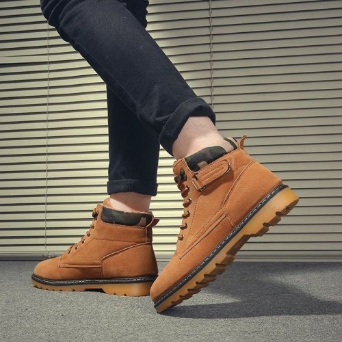 Boots - chaussures en Nubuck ronde pour hiver - loisir - semelle caoutchouc - Ref 951341