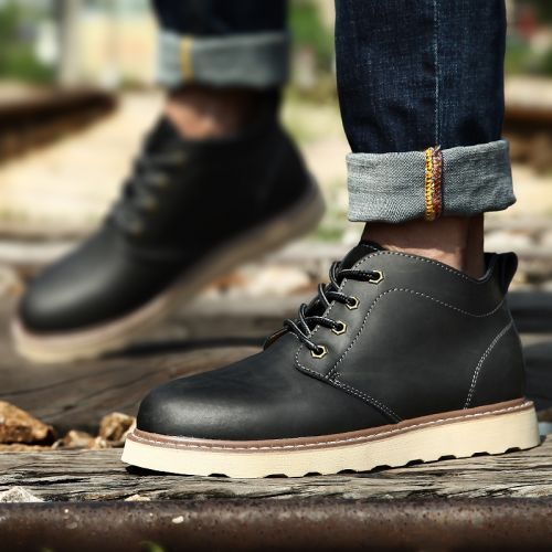 Boots - chaussures en plancher de cuir, En plus de de vache, VISMIX ronde pour hiver - loisir - semelle caoutchouc - Ref