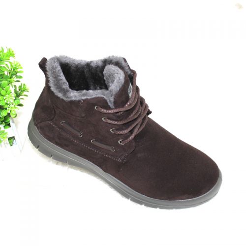 Boots - chaussures en chamois WARRIOR ronde pour hiver - semelle PU - Ref 951364