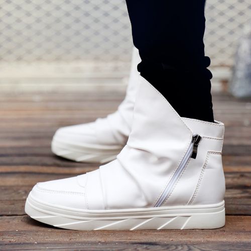 Boots - chaussures en PU ronde pour hiver - tendance des jeunes - semelle caoutchouc - Ref 951366