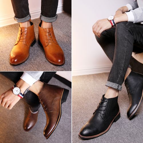 Boots - chaussures en Microfiber DM&AMPKNIGHT pointu - Angleterre - semelle caoutchouc - Ref 951370