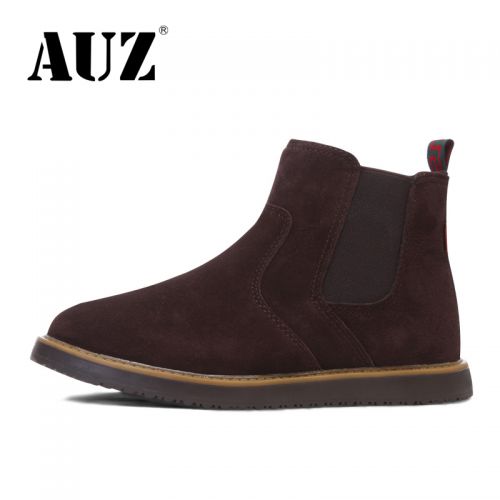 Boots - chaussures en cuir ronde pour hiver - loisir - semelle TPR - Ref 951380