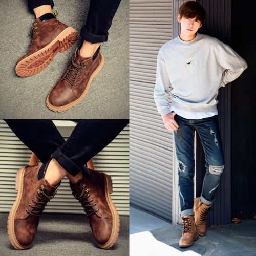 Boots - chaussures en Microfiber ronde pour hiver - tendance des jeunes - semelle caoutchouc - Ref 951383