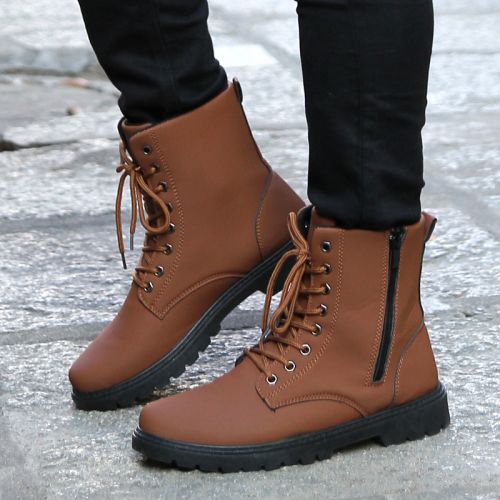 Boots - chaussures en Nubuck MRGONG ronde pour printemps - loisir - semelle caoutchouc - Ref 951384
