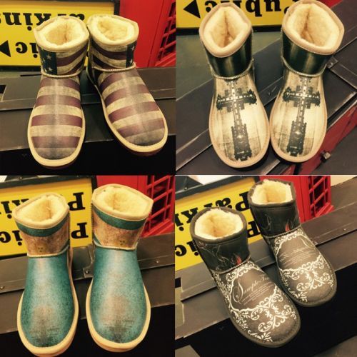 Boots - chaussures en plancher de cuir, En plus de de vache, ronde pour hiver - Europe - semelle TPR - Ref 9513