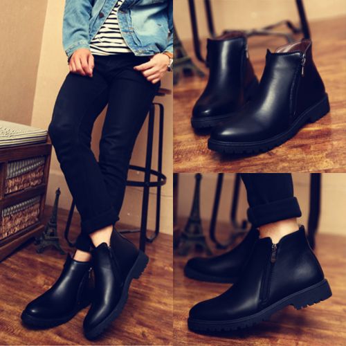 Boots - chaussures en PU KADEMIR ronde pour hiver - tendance des jeunes - semelle PVC - Ref 951419