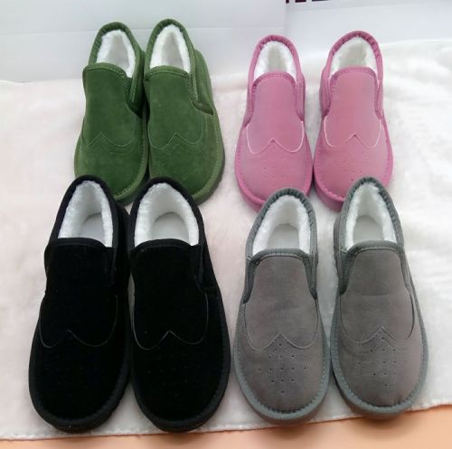 Boots - chaussures en Nubuck ronde pour hiver - Retro - semelle caoutchouc - Ref 951421