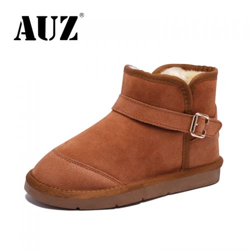 Boots - chaussures en cuir ronde pour hiver - Europe - semelle TPR - Ref 951427