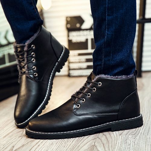 Boots - chaussures en PU ronde pour hiver - tendance des jeunes - semelle caoutchouc - Ref 951428